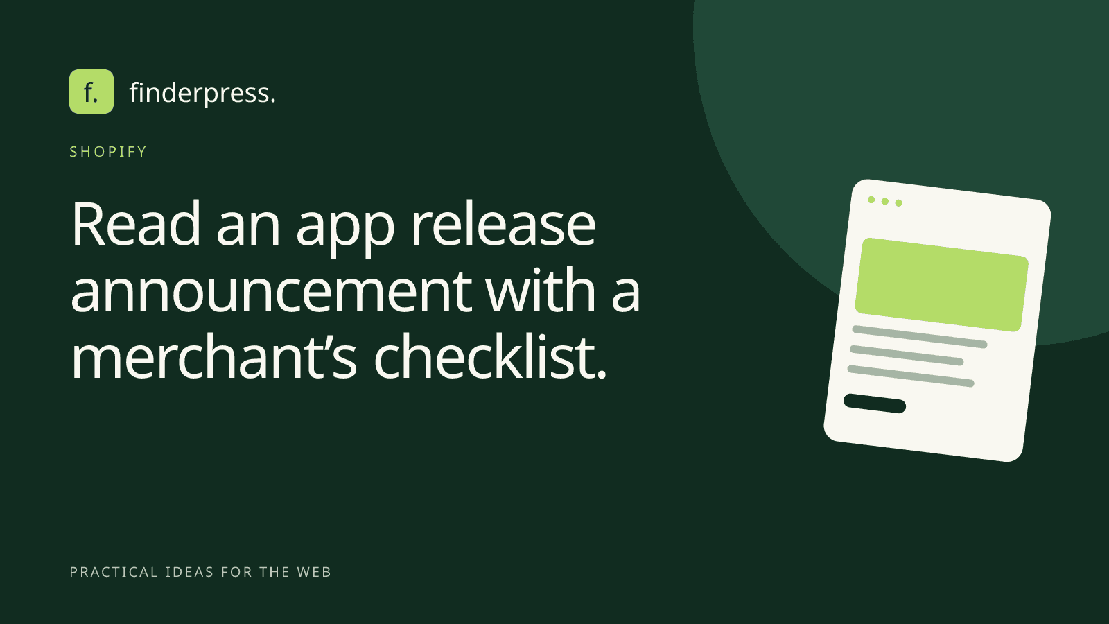 Read an app release announcement with a merchant’s checklist. — FinderPress editorial cover