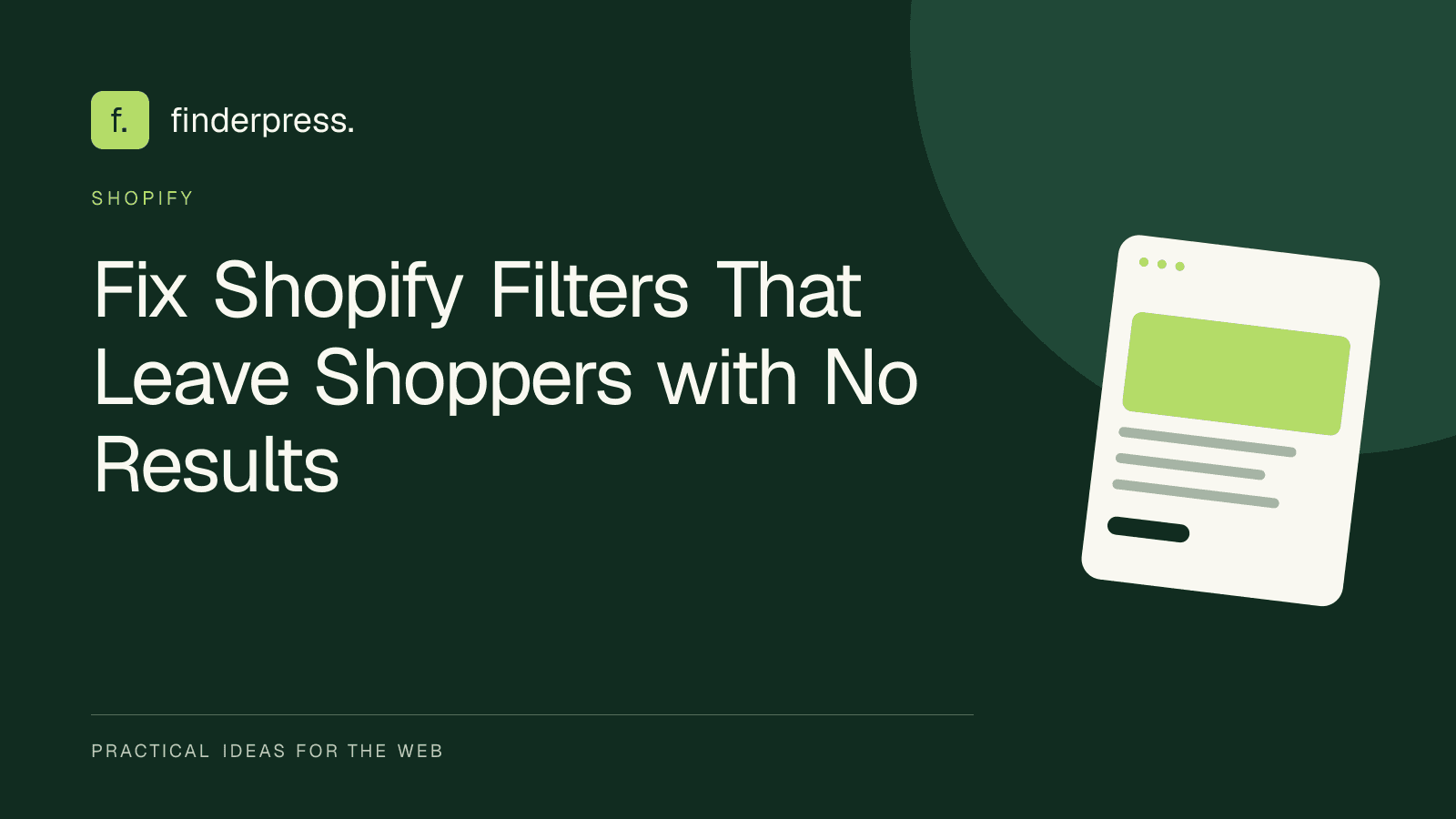 Fix Shopify Filters That Leave Shoppers with No Results — FinderPress editorial cover