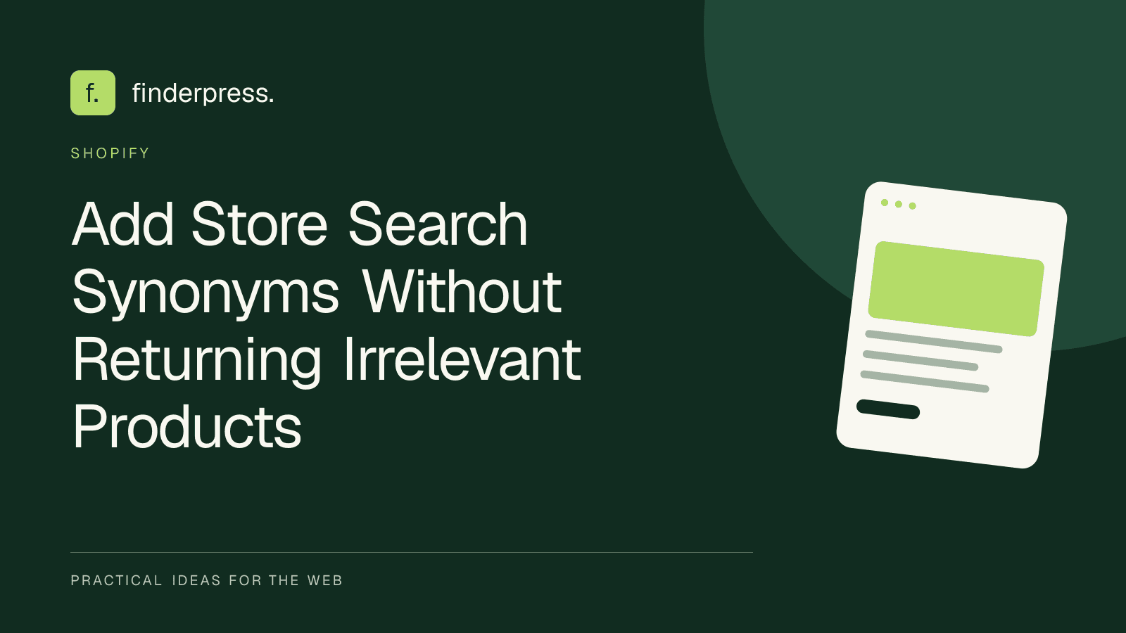 Add Store Search Synonyms Without Returning Irrelevant Products — FinderPress editorial cover
