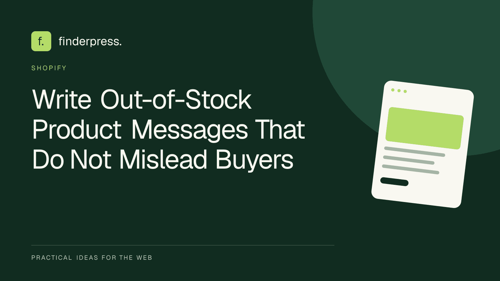 Write Out-of-Stock Product Messages That Do Not Mislead Buyers — FinderPress editorial cover