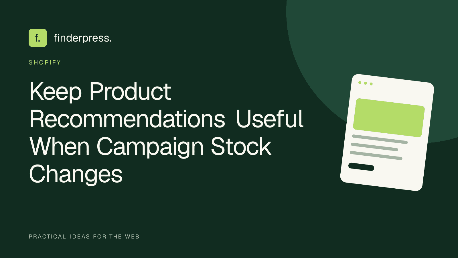 Keep Product Recommendations Useful When Campaign Stock Changes — FinderPress editorial cover